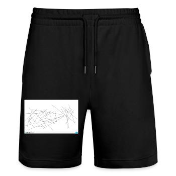 Abstraction de droite dentelée - Short de jogging bio TRAINER Stanley/Stella unisexe - noir - Devant - Nik (191cm) & Marisol (170cm)