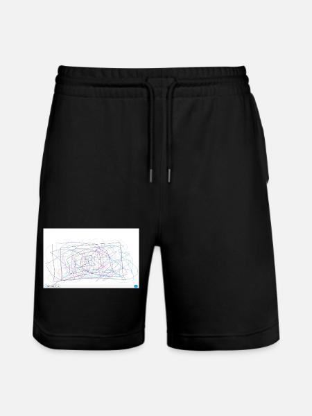 Abstract Paint Swirl Sketch - Stanley/Stella Trainer Unisex Organic Jogging Shorts - black