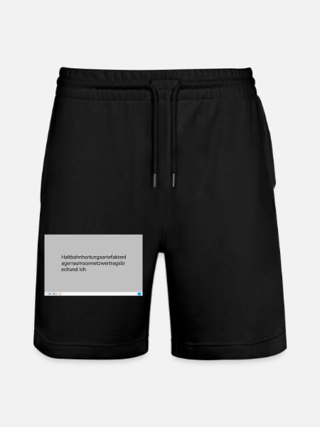 Kryptische Textmuster Grau Neon - Stanley/Stella Unisex Bio Joggingshorts Trainer - Schwarz