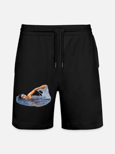 Swimmer in motion - Stanley/Stella Trainer Unisex Organic Jogging Shorts - black