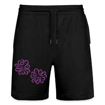 krake_2 - Short de jogging bio TRAINER Stanley/Stella unisexe - noir - Devant - Nik (191cm) & Marisol (170cm)