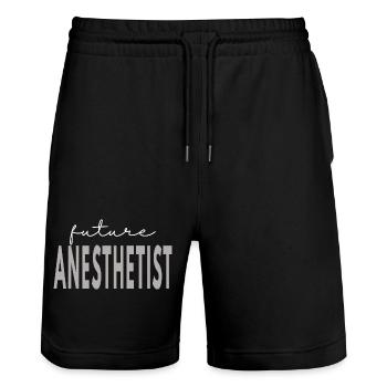 Don pour futur étudiant infirmière anesthésiste CRNA - Short de jogging bio TRAINER Stanley/Stella unisexe - noir - Devant - Nik (191cm) & Marisol (170cm)