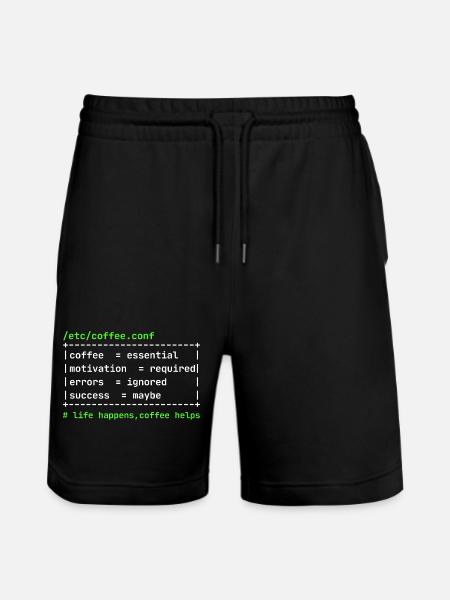 Coffee Config – Developer Kaffee Design - Stanley/Stella Unisex Bio Joggingshorts Trainer - Schwarz