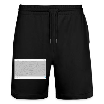 Fließende Konturen Linienkunst - Stanley/Stella Unisex Bio Joggingshorts Trainer  - Schwarz - Vorne - Nik (191cm) & Marisol (170cm)