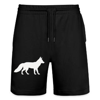 Renard - Short de jogging bio TRAINER Stanley/Stella unisexe - noir - Devant - Nik (191cm) & Marisol (170cm)