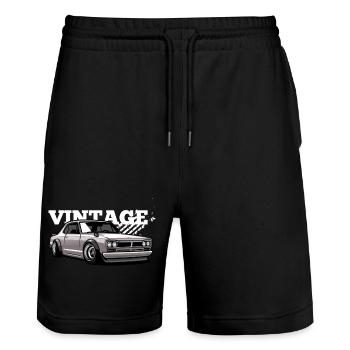 Vintage 70er-Jahre-Autografiken - Stanley/Stella Unisex Bio Joggingshorts Trainer  - Schwarz - Vorne - Nik (191cm) & Marisol (170cm)
