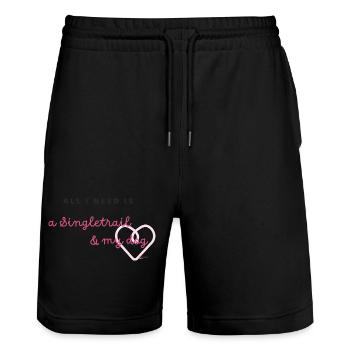 All I Need - Stanley/Stella Unisex Bio Joggingshorts Trainer  - Schwarz - Vorne - Nik (191cm) & Marisol (170cm)