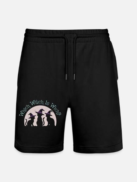 Which Witch Is Which? Black Cat Hallowe'en - Stanley/Stella Trainer Unisex Organic Jogging Shorts - black