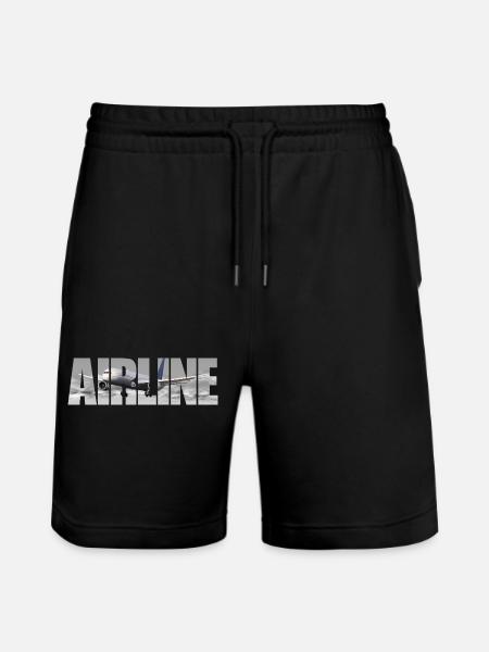 Airline B 787 - Stanley/Stella Unisex Bio Joggingshorts Trainer - Schwarz