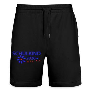 Schulkind 2026 - Stanley/Stella Unisex Bio Joggingshorts Trainer  - Schwarz - Vorne - Nik (191cm) & Marisol (170cm)
