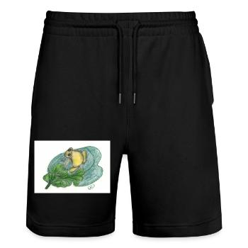 Grenouille - Short de jogging bio TRAINER Stanley/Stella unisexe - noir - Devant - Nik (191cm) & Marisol (170cm)