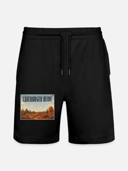Lüneburger Heide - Stanley/Stella Unisex Bio Joggingshorts Trainer  - Schwarz