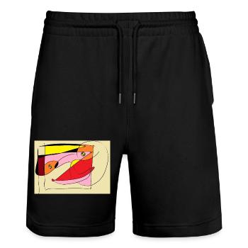 Ibu - Short de jogging bio TRAINER Stanley/Stella unisexe - noir - Devant - Nik (191cm) & Marisol (170cm)