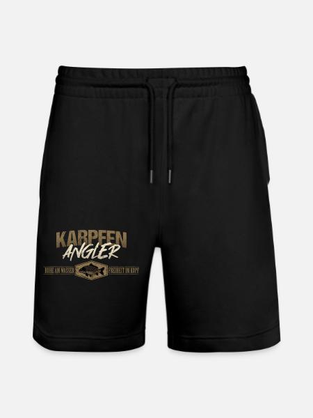 Karpfen Angler - Stanley/Stella Unisex Bio Joggingshorts Trainer - Schwarz