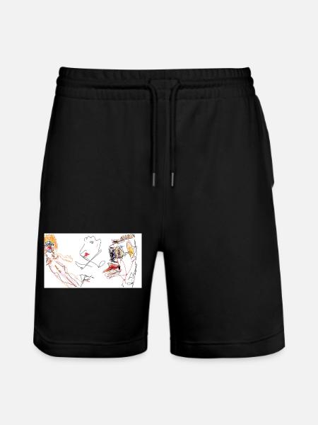 Faces of Love - Stanley/Stella Trainer Unisex Organic Jogging Shorts - black