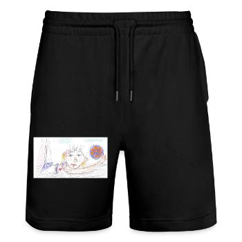 Srand - Short de jogging bio TRAINER Stanley/Stella unisexe - noir - Devant - Nik (191cm) & Marisol (170cm)