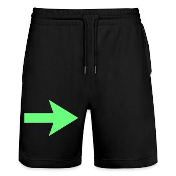 Neon Arrow Direction Design - Stanley/Stella Trainer Unisex Organic Jogging Shorts - black - Front - Nik (191cm) & Marisol (170cm)