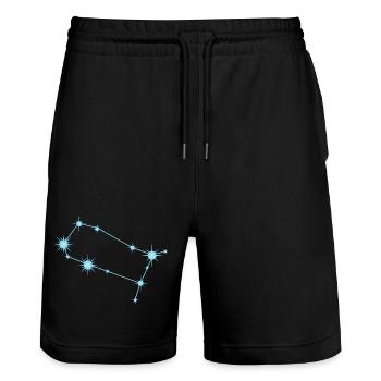 Constellation des étoiles des Gémeaux, signe du zodiaque Bleu pastel - Short de jogging bio TRAINER Stanley/Stella unisexe - noir - Devant - Nik (191cm) & Marisol (170cm)