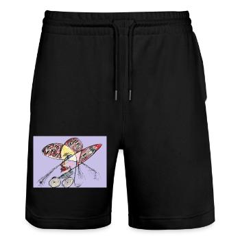Le citoyen de la haute couture - Short de jogging bio TRAINER Stanley/Stella unisexe - noir - Devant - Nik (191cm) & Marisol (170cm)