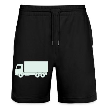 Silhouette du camion Mint - Short de jogging bio TRAINER Stanley/Stella unisexe - noir - Devant - Nik (191cm) & Marisol (170cm)