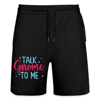 Costume de nain de jardin Parle à moi de gnome - Short de jogging bio TRAINER Stanley/Stella unisexe - noir - Devant - Nik (191cm) & Marisol (170cm)