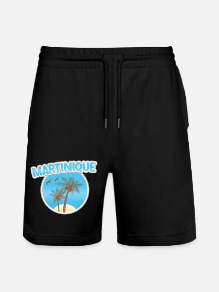 Martinique Beach - Stanley/Stella Trainer Unisex Organic Jogging Shorts - black