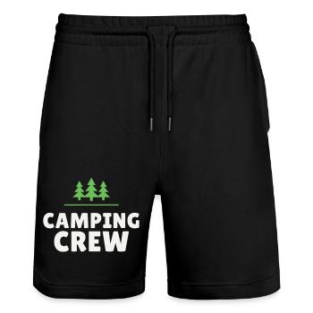 Camping Crew Camping Nature Team Friends Outdoor - Stanley/Stella Trainer Unisex Organic Jogging Shorts - black - Front - Nik (191cm) & Marisol (170cm)