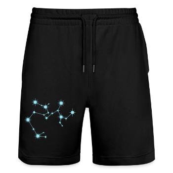 Sagittarius Star Constellation Zodiac Sign Blue - Stanley/Stella Trainer Unisex Organic Jogging Shorts - black - Front - Nik (191cm) & Marisol (170cm)