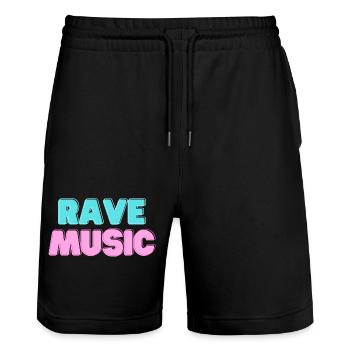 Musique rave Neon 3D - Short de jogging bio TRAINER Stanley/Stella unisexe - noir - Devant - Nik (191cm) & Marisol (170cm)