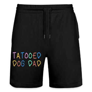 Tatooed Dog Dad Gift Father's Day Dog - Stanley/Stella Trainer Unisex Organic Jogging Shorts - black - Front - Nik (191cm) & Marisol (170cm)