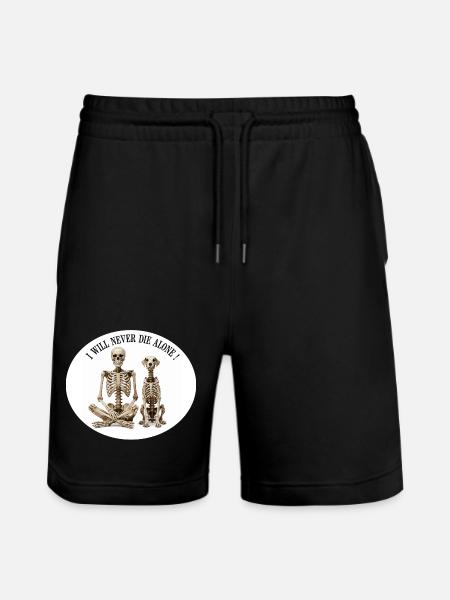 Skeleton Duo: Never Alone - Stanley/Stella Trainer Unisex Organic Jogging Shorts - black