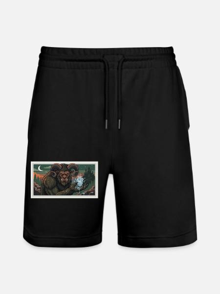 beast with a frozen heart - Stanley/Stella Trainer Unisex Organic Jogging Shorts - black