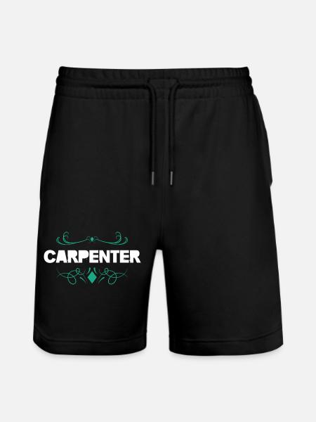 Carpenter Ornament Holzhandwerk - Stanley/Stella Unisex Bio Joggingshorts Trainer  - Schwarz