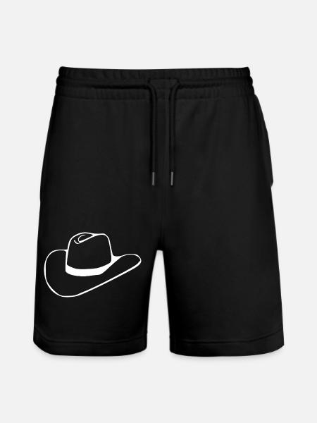 Cowboy_Cowboyhut_weiss_linedance_western_countr - Stanley/Stella Trainer Unisex Organic Jogging Shorts - black