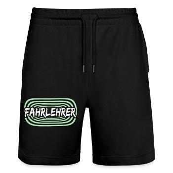 Fahrlehrer als Arbeitskollege - Stanley/Stella Unisex Bio Joggingshorts Trainer  - Schwarz - Vorne - Nik (191cm) & Marisol (170cm)