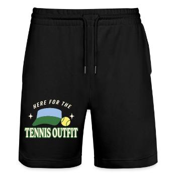 Club de tennis Tenniscore, uniquement sans adhésion - Short de jogging bio TRAINER Stanley/Stella unisexe - noir - Devant - Nik (191cm) & Marisol (170cm)