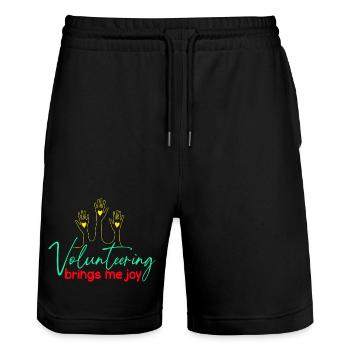 L’appréciation du bénévolat me fait plaisir Bénévole - Short de jogging bio TRAINER Stanley/Stella unisexe - noir - Devant - Nik (191cm) & Marisol (170cm)