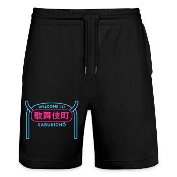 Welcome to Kabukicho - Short de jogging bio TRAINER Stanley/Stella unisexe - noir - Devant - Nik (191cm) & Marisol (170cm)