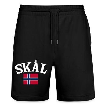Vacances en Norvège dans les fjords de Norge Voyage en Scandinavie - Short de jogging bio TRAINER Stanley/Stella unisexe - noir - Devant - Nik (191cm) & Marisol (170cm)