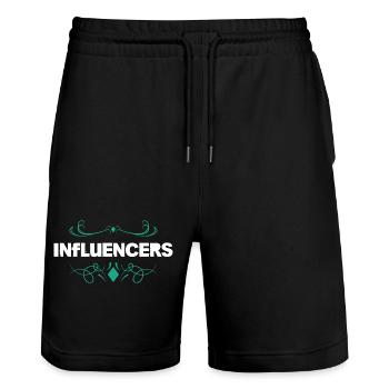 Ornement style Influencer - Short de jogging bio TRAINER Stanley/Stella unisexe - noir - Devant - Nik (191cm) & Marisol (170cm)