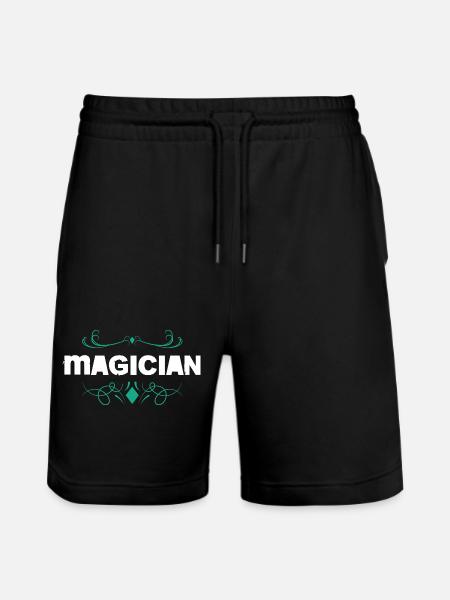 Magician logo with baroque ornament - Stanley/Stella Trainer Unisex Organic Jogging Shorts - black