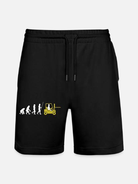 Evolution zum Staplerfahrer - Stanley/Stella Unisex Bio Joggingshorts Trainer - Schwarz