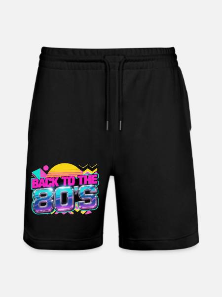 Back to the 80s Neon Retro - Stanley/Stella Trainer Unisex Organic Jogging Shorts - black
