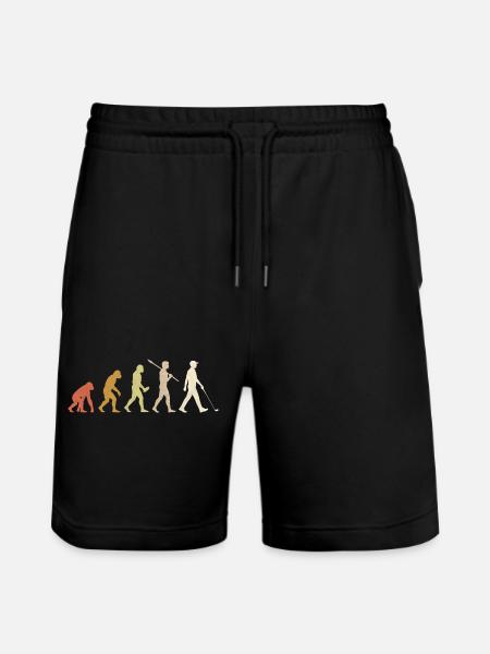 Hockey Evolution Funny Hockey Player Gift - Stanley/Stella Trainer Unisex Organic Jogging Shorts - black