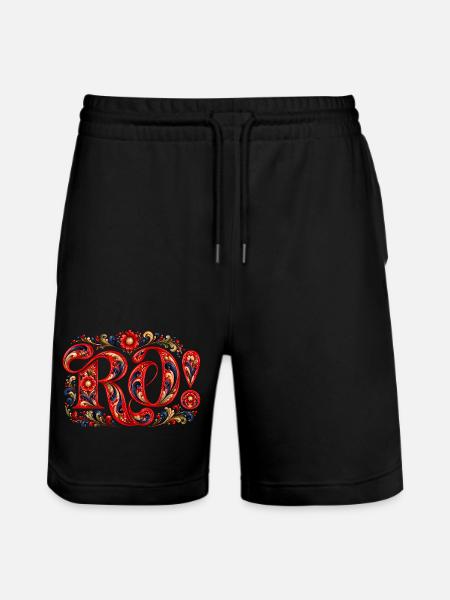 RO! Norwegian rose painting - Stanley/Stella Trainer Unisex Organic Jogging Shorts - black