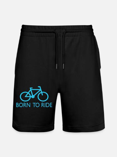 Born to Ride Saying Bicycle - Stanley/Stella Trainer Unisex Organic Jogging Shorts - black