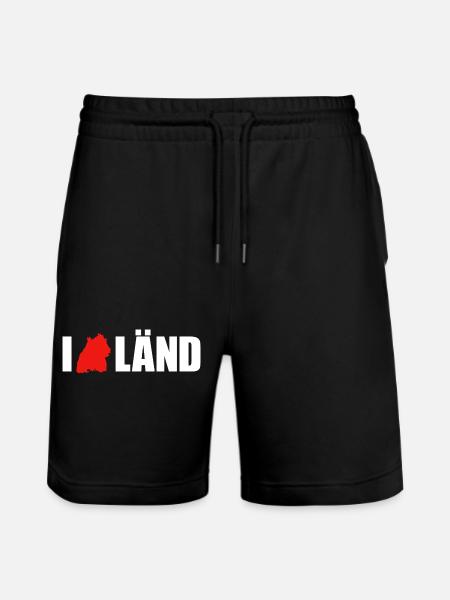 I Love Länd Baden-Württemberg - Stanley/Stella Trainer Unisex Organic Jogging Shorts - black