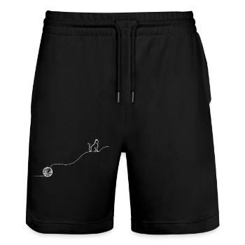 Boule de fil en laine à tricot en laine de chat en ligne - Short de jogging bio TRAINER Stanley/Stella unisexe - noir - Devant - Nik (191cm) & Marisol (170cm)