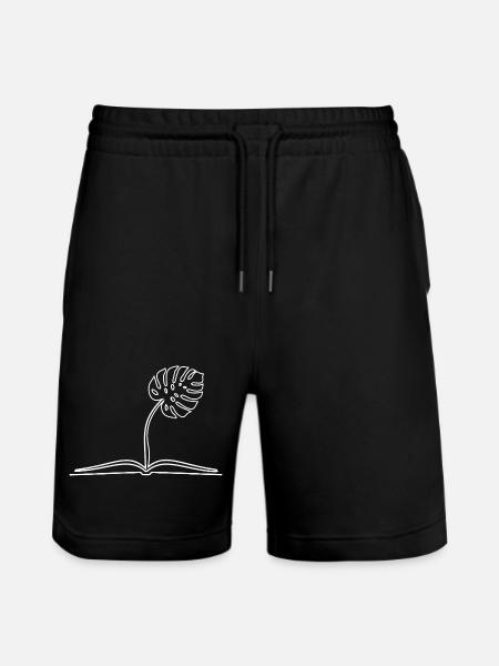 Growth Monstera Leaf Book - Stanley/Stella Trainer Unisex Organic Jogging Shorts - black