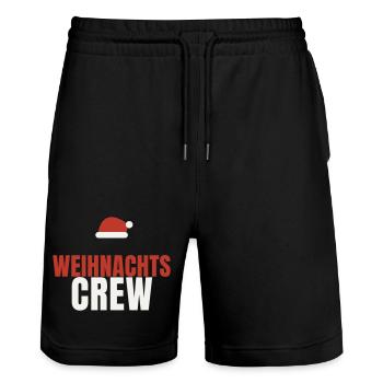 Weihnachts Crew Weihnachtsmütze Familie Team Fest - Stanley/Stella Unisex Bio Joggingshorts Trainer  - Schwarz - Vorne - Nik (191cm) & Marisol (170cm)